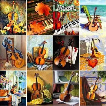 Новый 5D DIY алмазная живопись Скрипка Алмазная вышивка музыка вышивка крестиком полная круглая дрель ремесла домашний декор ручной подарок Full Round 15x20CM