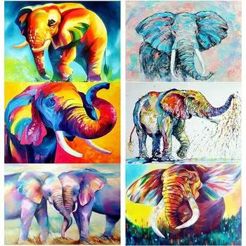 Новый 5D DIY алмазная живопись Слоны Алмазная вышивка животные вышивка крестиком полная круглая дрель домашний декор ручной художественный подарок Full Round 15x20CM