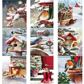 Новый 5D DIY алмазная живопись Снежная птица Алмазная вышивка пейзаж стразы ремесла полная круглая дрель домашний декор художественный подарок Full Round 15x20CM