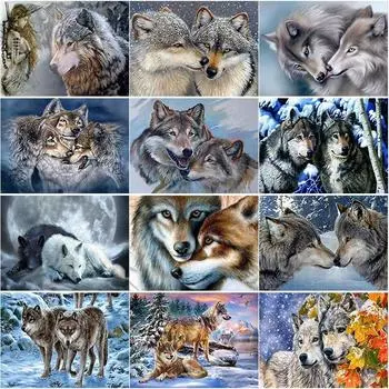 Новый 5D DIY алмазная живопись Снежный волк Алмазная вышивка животных вышивка крестиком полная круглая дрель ремесла домашний декор художественный подарок Full Round 15x20CM