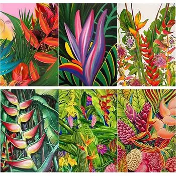 Новый 5D DIY алмазная живопись свежие цветы Алмазная вышивка растение вышивка крестом полная круглая дрель ремесла домашний декор подарок Full Round 15x20CM