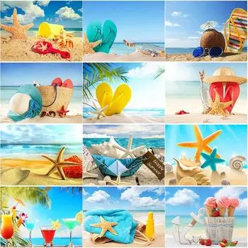 Новый 5D DIY алмазная живопись вид на море Алмазная вышивка песчаный пляж вышивка крестиком полная круглая дрель домашний декор ручной подарок Full Round 15x20CM