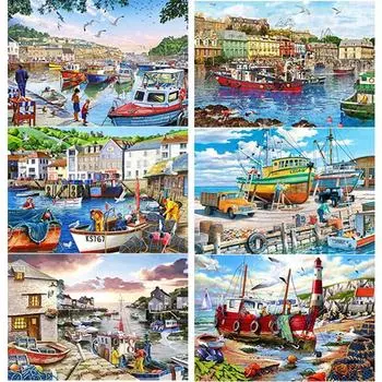 Новый 5D DIY алмазная живопись вид на море Алмазная вышивка автомобиль вышивка крестом полная круглая дрель ремесла домашний декор ручной подарок Full Round 15x20CM