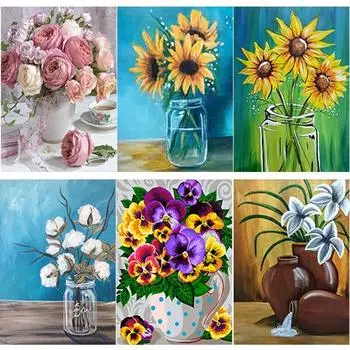 Новый 5D DIY алмазная живопись вставка цветок Алмазная вышивка пейзаж вышивка крестом полная круглая дрель ремесла домашний декор подарок Full Round 15x20CM