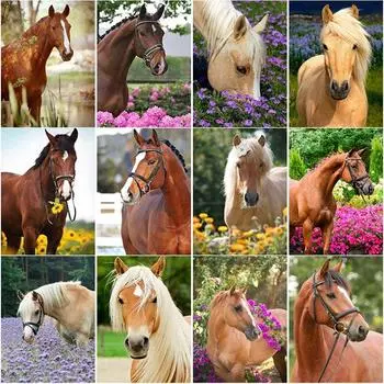 Новый 5D DIY пейзаж алмазная живопись Лошадь Алмазная вышивка животное вышивка крестиком полная круглая дрель домашний декор ручной подарок Full Round 15x20CM