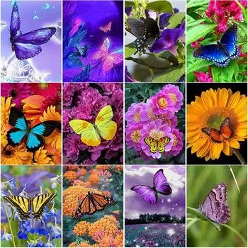 Новый 5D DIY животное алмазная живопись бабочка Алмазная вышивка цветок полная круглая дрель стразы ремесла домашний декор подарок Full Round 15x20CM