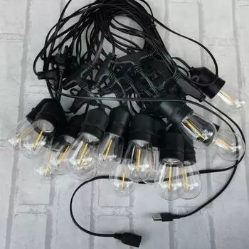 Новый 5M 10M патио гирлянда уличные огни, 220V подключаемый подвесной светильник для заднего двора веранда балкон вечеринка декор, E27 US PLUG