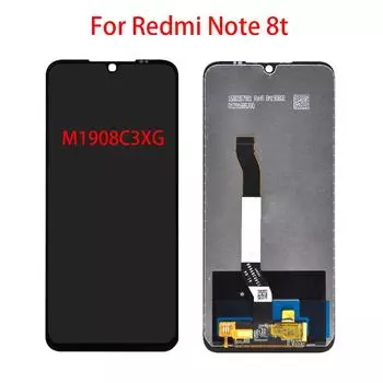 Новый 6,3-дюймовый ЖК-дисплей для Xiaomi Redmi Note 8T M1908C3XG, замена цифрового преобразователя сенсорного экрана в сборе чёрный