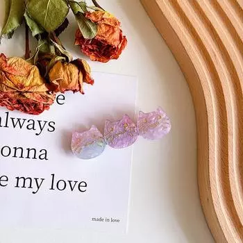 Новый 6,3 см Зажим для челки Три маленьких котенка из уксусной кислоты Изысканный модный животный зажим-уточка Аксессуары для волос Hairpins