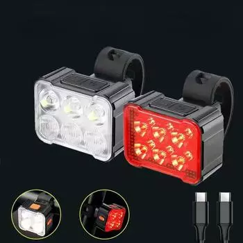 Новый 6-светодиодный комплект задних фонарей для велосипедных фар TYPE-C, многорежимный многорежимный уличный ночник с быстрой зарядкой, велосипедное оборудование