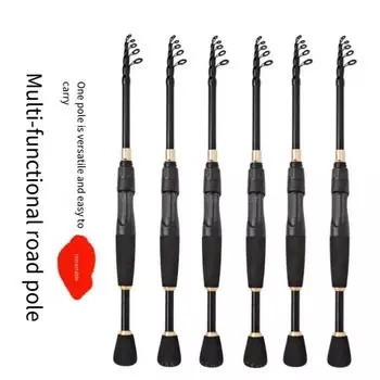 Новый 7.2:Катушка для рыбалки с передаточным числом 1 и удилищем длиной 1,6-2,4 м в комплекте с телескопическим удилищем для ловли в пресной и соленой воде Straight handle 1.6m