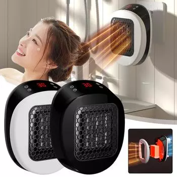 Новый 800 Вт мини-нагреватель для дома, небольшой ванной комнаты, отопление PTC, электрический с установленными вентиляторами, настенный обогреватель E3T6 White-US