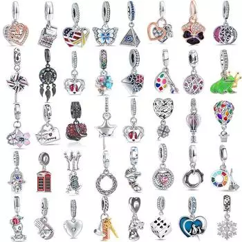 Новый 925 Серебряный Шарм Ловец Снов Конверт Сердце Четырехлистный Клевер Кости Подходит Оригинальный Браслет Бусины Diy Ювелирные Изделия Висячие
