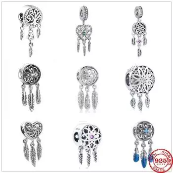 Новый 925 стерлингового серебра Дух Ловец снов Подвеска Шарм Подходит для оригинального модного браслета Изготовление модных украшений своими руками для женщин