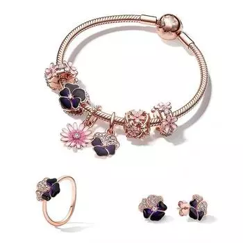 Новый 925 стерлингового серебра Перчатки бесконечности драгоценный камень кулон цветок шарм бусина подходит оригинальный модный браслет для женщин изготовление ювелирных изделий