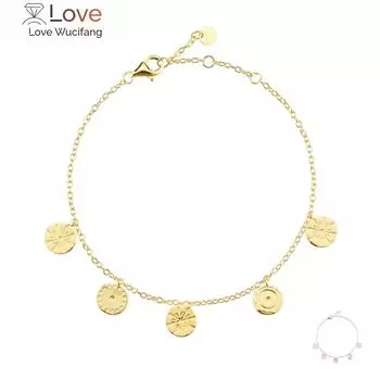 Новый 925 стерлингового серебра золото металлический браслет-цепочка с монетами женские роскошные ювелирные изделия изысканные украшения для вечеринок рок-панк