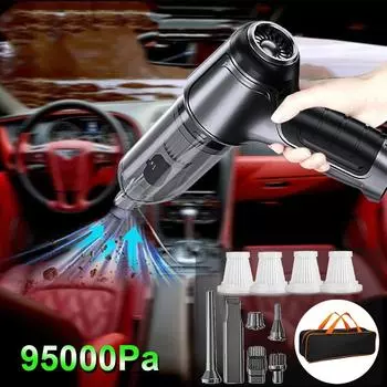 Новый 95000Pa беспроводной автомобильный пылесос портативный беспроводной мощный сильный всасывающий ручной автомобильный пылесос для автоматической очистки