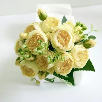 Новый 9-головый шелковый пион искусственный цветок букет искусственная чайная роза домашнее свадебное имитация цветочное украшение