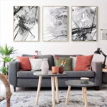 Новый абстрактный желтый, серый, розовый, всплеск чернил, A4, холст, живопись, художественный принт, плакат, картина, украшение на стену, современное украшение для дома 21x30cm No Frame