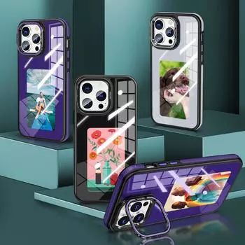 Новый экран Smart Ai Ink подходит для чехла-держателя для мобильного телефона Apple 16, проекционного экрана NFC и чехла для мобильного телефона 15. iPhone 16 серый