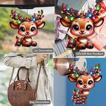 Новый акриловый индивидуальный плоский кулон для украшения рождественской елки, рождественский подарок, брелок, рюкзак, кулон Style A