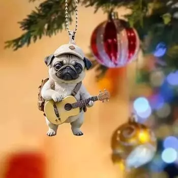 Новый акриловый плоский 2D гитара собака автомобиль кулон кулон рюкзак брелок мобильный телефон чехол кулон кулон