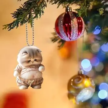 Новый акриловый плоский большой кот кулон подвеска подвеска для автомобиля брелок для ключей кулон для мобильного телефона