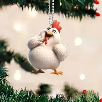 Новый акриловый плоский забавный креативный кролик петух автомобиль зеркало заднего вида рюкзак украшение брелок кулон Style A