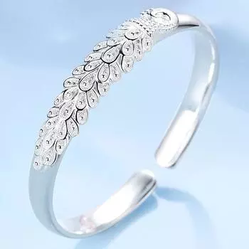 Новый элегантный браслет из стерлингового серебра 925 пробы с изображением павлина, браслет с открытым экраном, браслеты для женщин, модные вечерние, свадебные аксессуары, ювелирные изделия, подарок