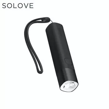 Новый электрический фонарь SOLOVE X3, 3000 мАч, внешний аккумулятор, USB перезаряжаемый, яркость, EDC фонарик, портативный светодиодный фонарик для велосипеда чёрный