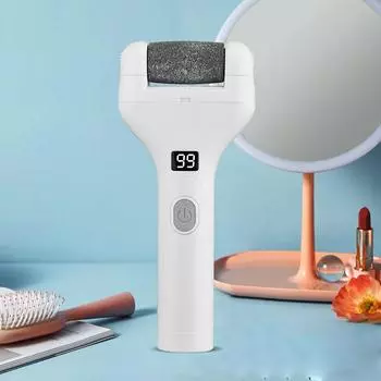 Новый электрический шлифовальный станок для ног с цифровым дисплеем для удаления омертвевшей кожи, педикюра для отшелушивания и шлифовки кожи ног для восстановления стоп белый