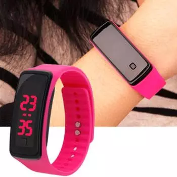 Новый электронный браслет наручные часы силиконовый браслет светодиодные часы сенсорные часы светодиодный браслет спортивный оранжевый