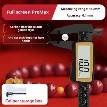 Новый электронный цифровой дисплей из углеродного волокна с полным экраном, штангенциркули с нониусом, высокоточные штангенциркули 0-150 мм, измерительный инструмент в коробке