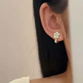 Новый эмалированный цветок клипса для ушей простой дизайн без отверстия для уха ювелирные изделия клипса для ушей женский подарок на праздник