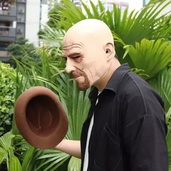 Новый американский сериал Breaking Bad Mask Heisenberg Old White Avatar 3D Live Head Cover Halloween Rectain