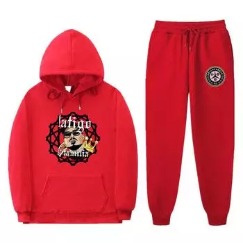 Новый американский стиль, модная толстовка с принтом, комплект из двух частей для мужчин и женщин, спортивный комплект с капюшоном S