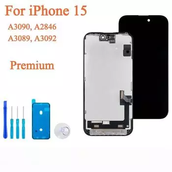 Новый Amoled-экран для iPhone 15, ЖК-дисплей, преобразователь сенсорного экрана в сборе для iPhone15, поддержка дисплея 3D Touch A3090 A2846 IP 15 ORIGINAL