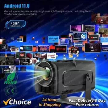Новый Android 11 390ANSI HY320 проектор 4K Native 1080P Dual Wifi6 BT5.0 кинотеатр уличный портативный проектор обновленный HY300 AU Plug