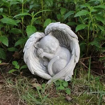 Новый ангел собака украшение смоляной надгробный камень для питомца кошки и собаки памятный камень садовая статуэтка животного Dog