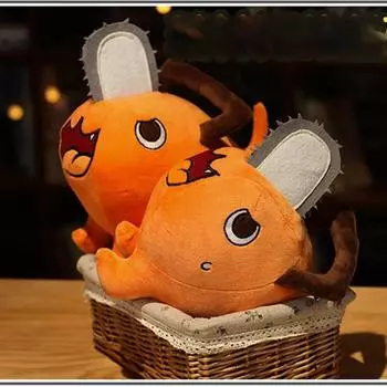 Новый аниме-бензопила, плюшевая кукла Pochita, аксессуары для косплея, мультяшные аксессуары, 10 см, 25 см, 40 см, плюшевая игрушка, рюкзак, брелок, кулон 10CM (3.93 inch)