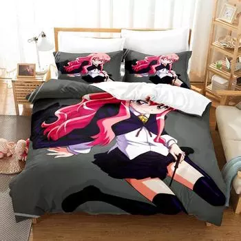 Новый аниме The Familiar of Zero Постельное белье Single Twin Full Queen King Size Bed Set Adult Kid Bedroom Duvet cover Sets Anime Bed EU Twin 135x200cm