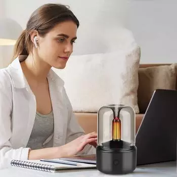 Новый ароматерапевтический увлажнитель воздуха при свечах, компактный настольный, деликатный распылитель, может добавлять эфирное масло для распыления чёрный