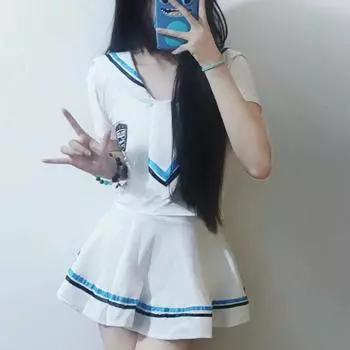 Новый эротический студенческий ролевой костюм плиссированная мини-юбка наряд короткий топ студенческая форма косплей нижнее белье одежда пижамы XXS