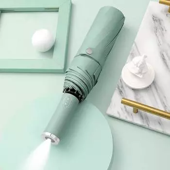 Новый автоматический светодиодный зонт для женщин и мужчин, зонтик с защитой от ультрафиолета, ветрозащитный, прочный, 10 К, складной зонт от солнца серый