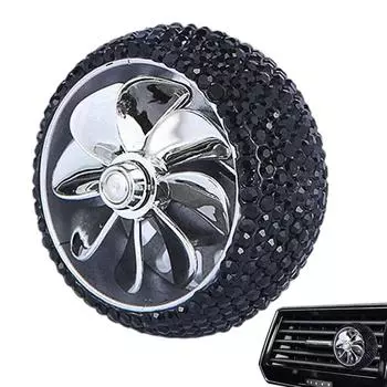Новый автомобильный ароматерапевтический диффузор Стразы Освежители воздуха для грузовиков Воздухораспределитель Освежитель воздуха с вращающимся вентилятором Дизайн Рождественский подарок чёрный