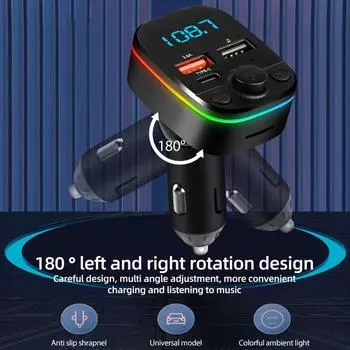 Новый автомобильный Fm-передатчик Bluetooth автомобильное зарядное устройство Dual USB Aux плеер модулятор порт+type-c аудио Handsfree беспроводное радио Mp3 Ca S7h2