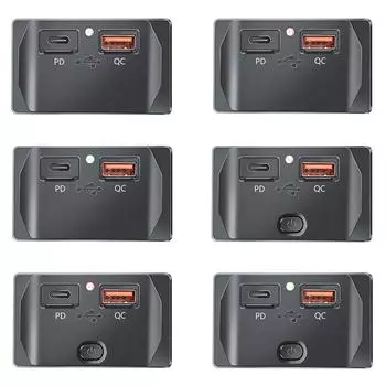 Новый автомобильный QC 3.0 USB PD Type C быстрое зарядное устройство розетка 12 В-24 В с переключателем светодиодная розетка быстрая зарядка для RV лодки мотоцикла