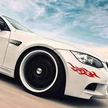 Новый автомобильный Стайлинг, дизайн пламени, наклейка на мотоцикл, бампер, зеркало заднего вида, наклейка с огнем, хорошие продажи 18cm серебряный