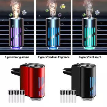 Новый автомобильный увлажнитель воздуха с ароматом, диффузор с атмосферным светом, электрический освежитель воздуха, автомобильный ароматизатор для удаления запахов чёрный