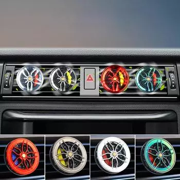 Новый автомобильный зажим для духов на вентиляционное отверстие, вращающаяся ступица колеса, ароматизатор для шин, ароматерапия, декор, освежитель воздуха, автомобильные аксессуары серый